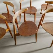 Set of Eight Danish Mid Century Heart Dining Chairs by Hans J Wegner, 1950s