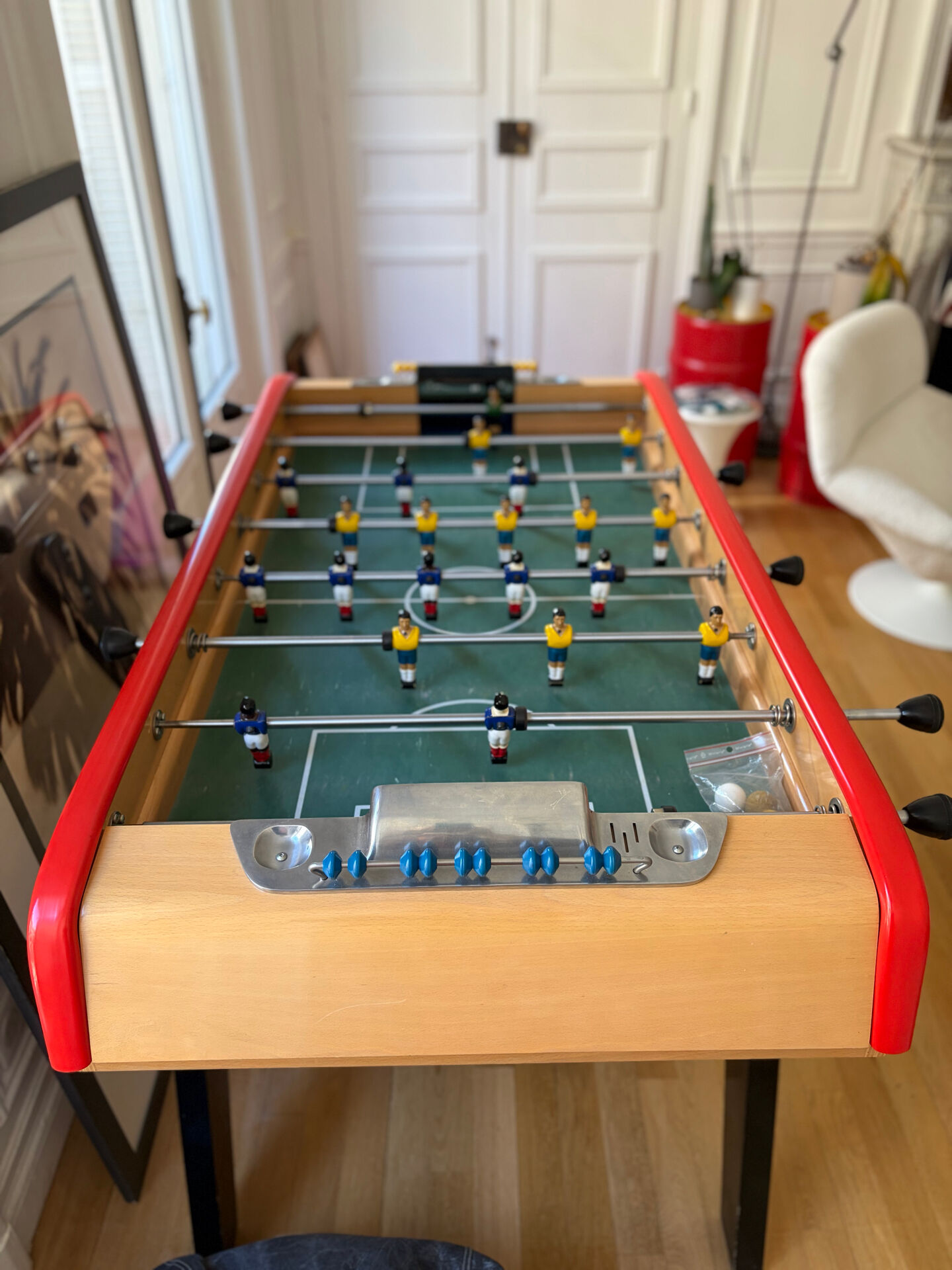 Bonzini B90 original foosball table – Solid beech, France/Brazil teams