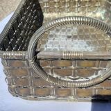 Basket braided in silver metal 19th