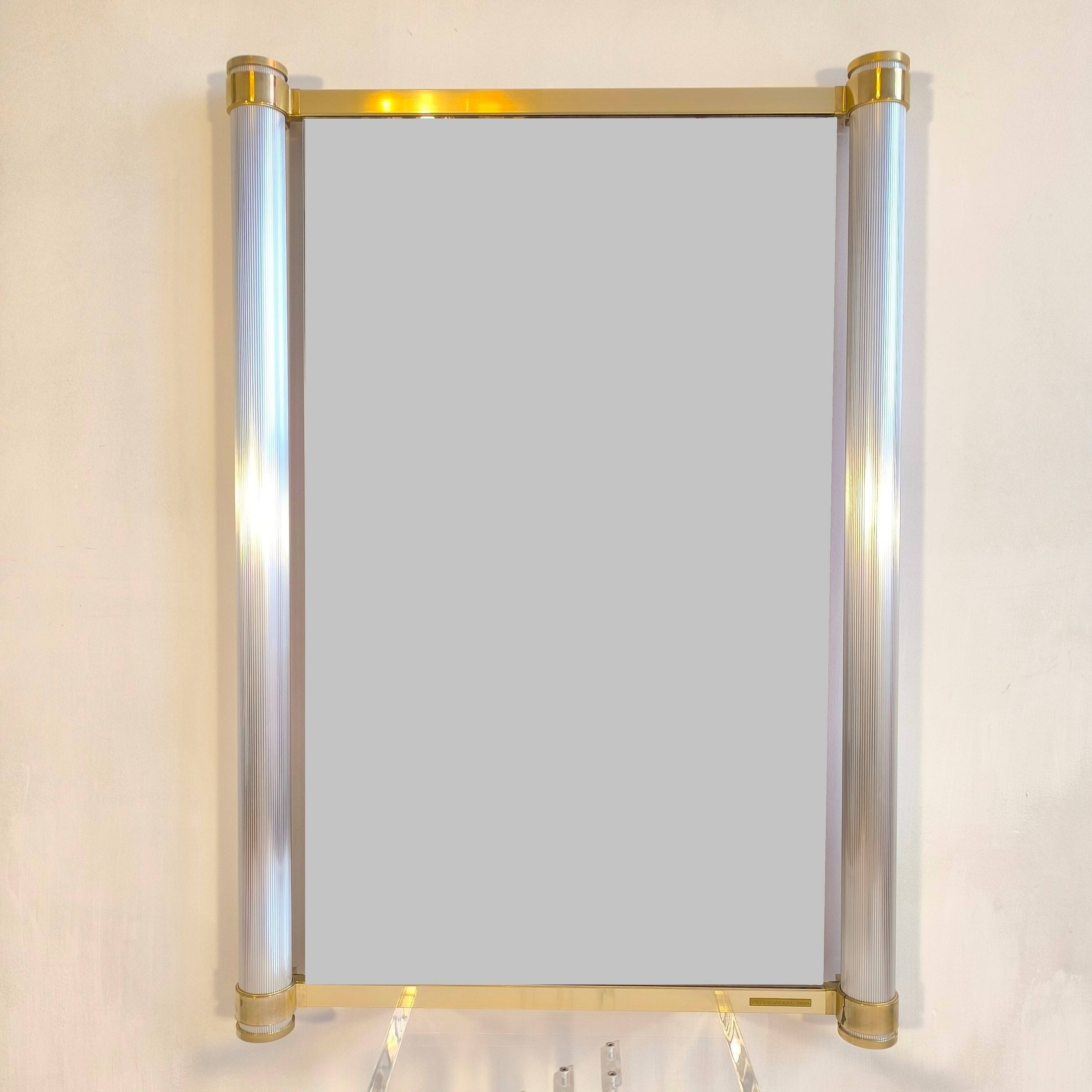 Very beautiful authentic mirror from the 1970s signed Pierre Vandel Paris.