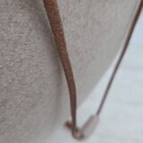 1970s, Danish rocking chair, reupholstered in quality genuine sheepskin.