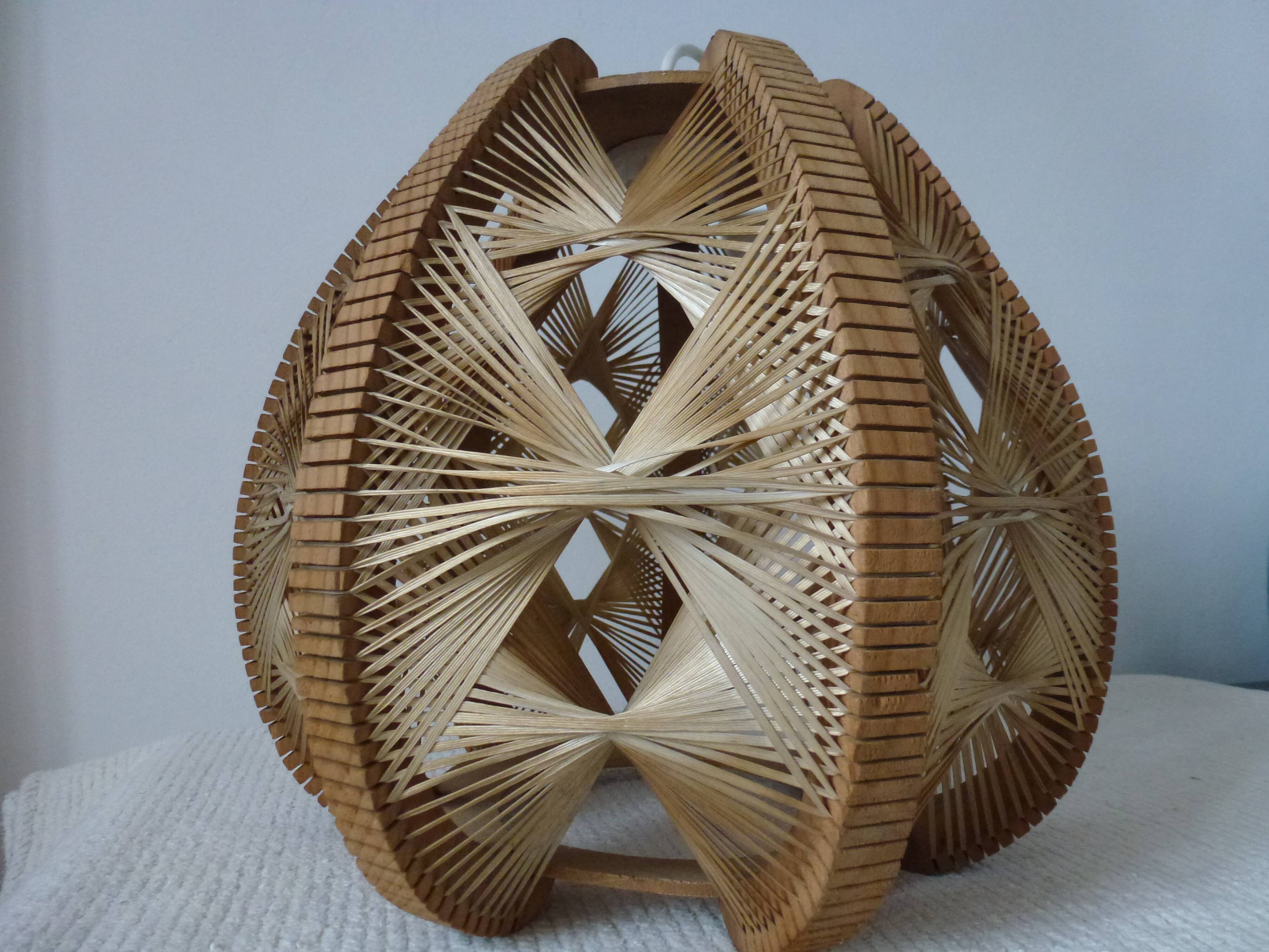 Hanging wood braided yarns Scandinavian design 60-70