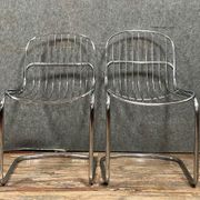 Pair of chromed metal chairs 1970