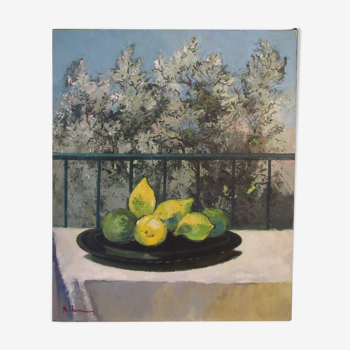 Les citrons - Huile sur toile - Bernard Neveu XX°