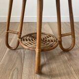 Round rattan coffee table