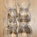 6 crystal glasses engraved ears