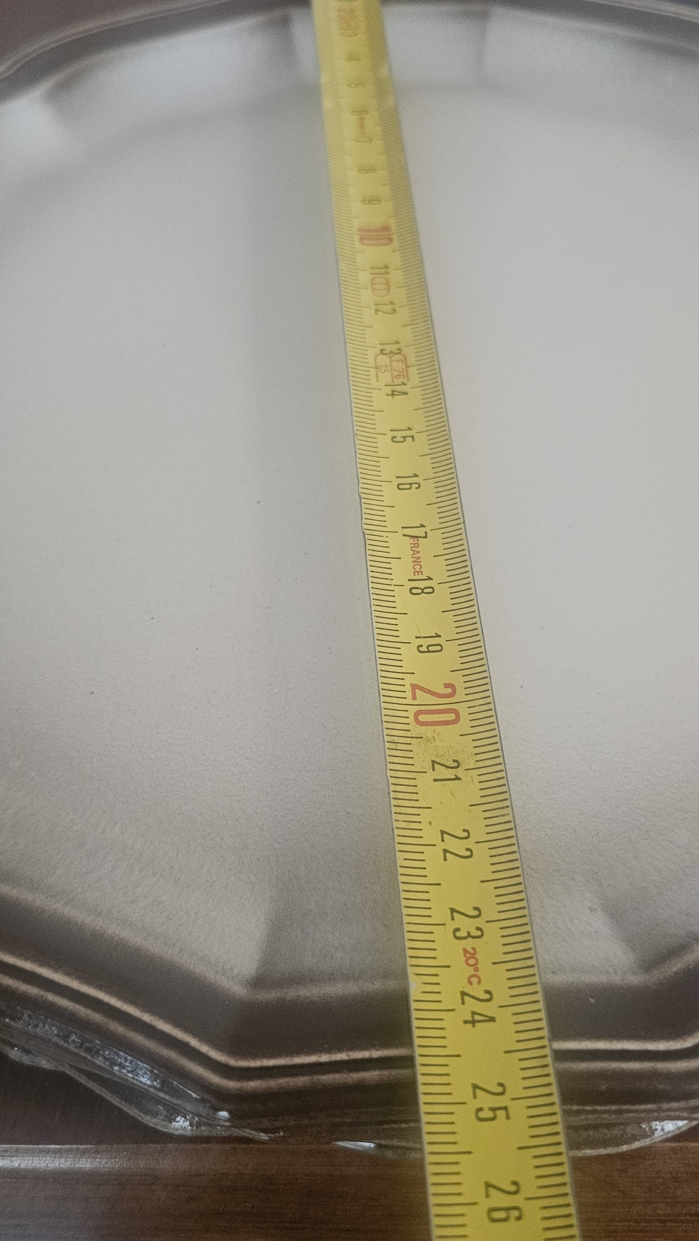 Service of 12 flat plates Salins France, taupe rim.