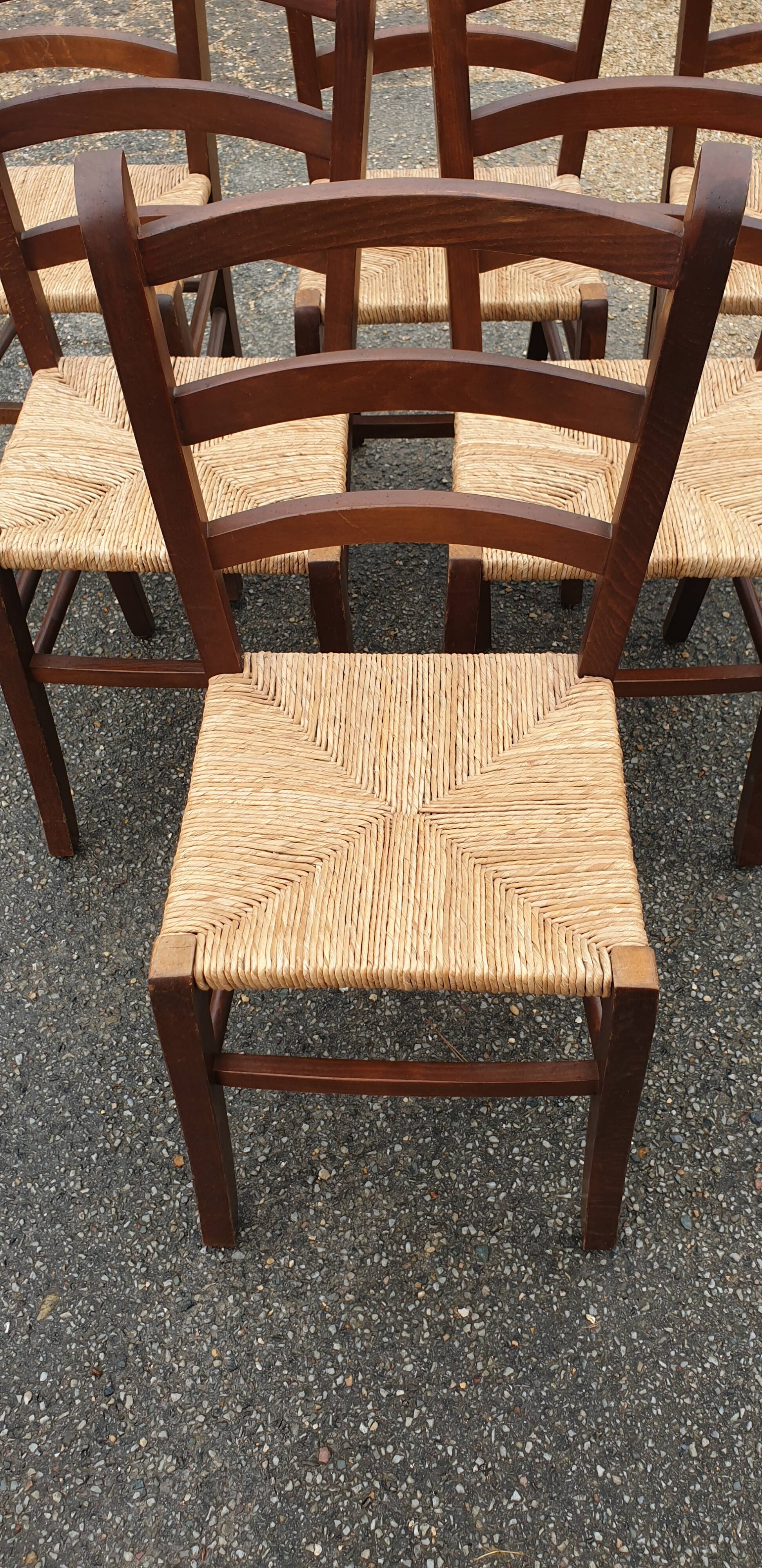 6 chaises Paillé rustique
