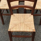 6 rustic Paillé chairs