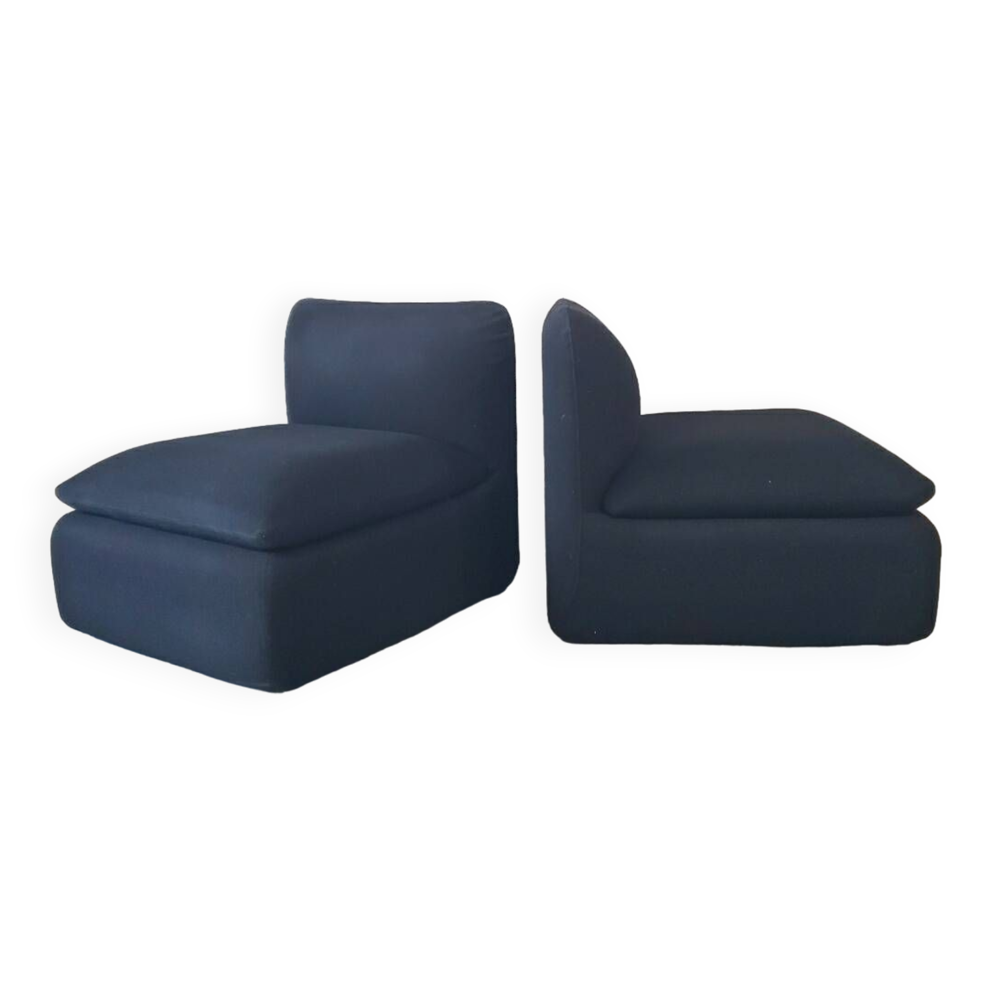Pair of vintage black armchairs