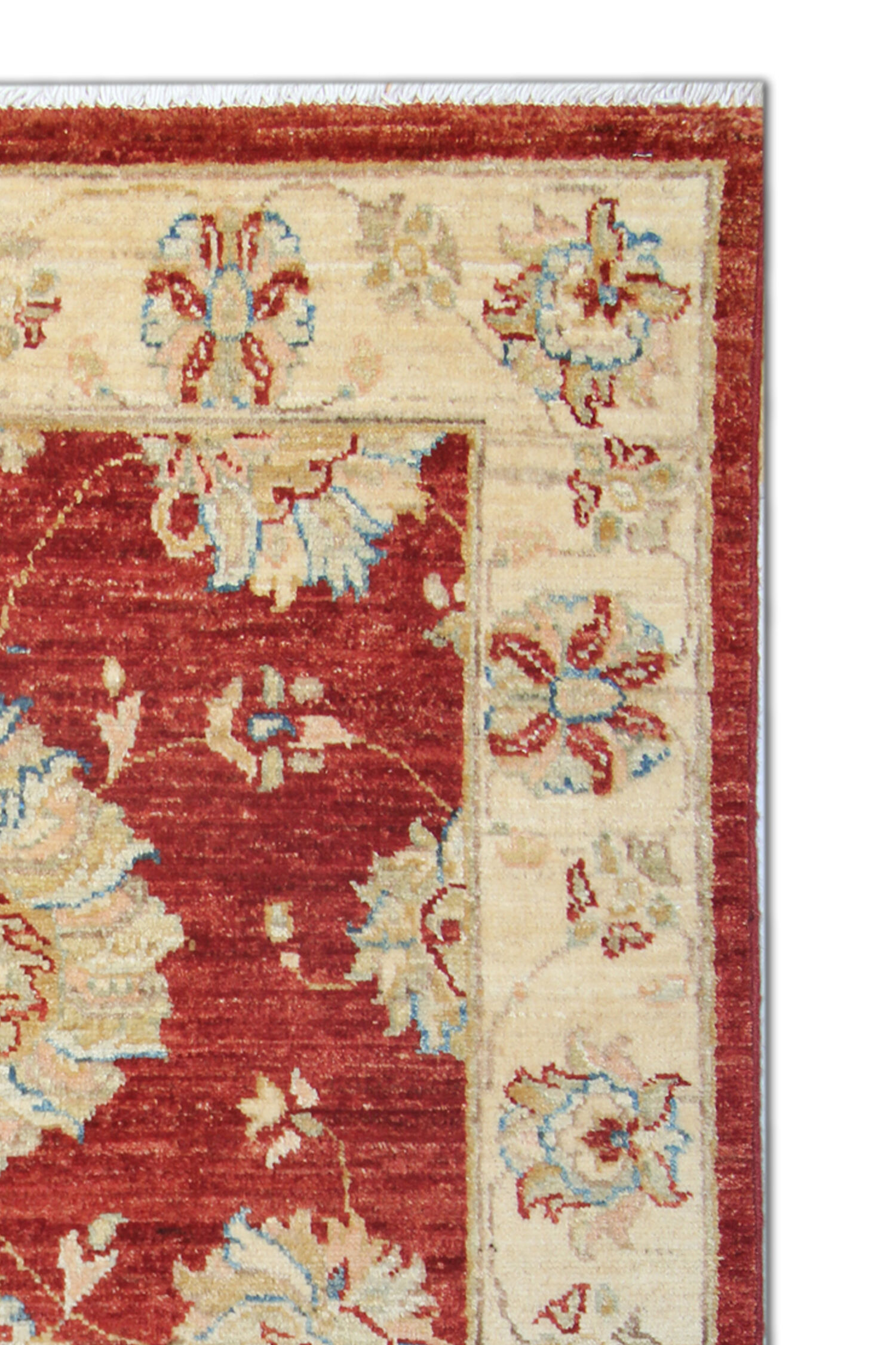 Traditional Red Wool Area Rug Ziegler Carpet- 77x121cm
