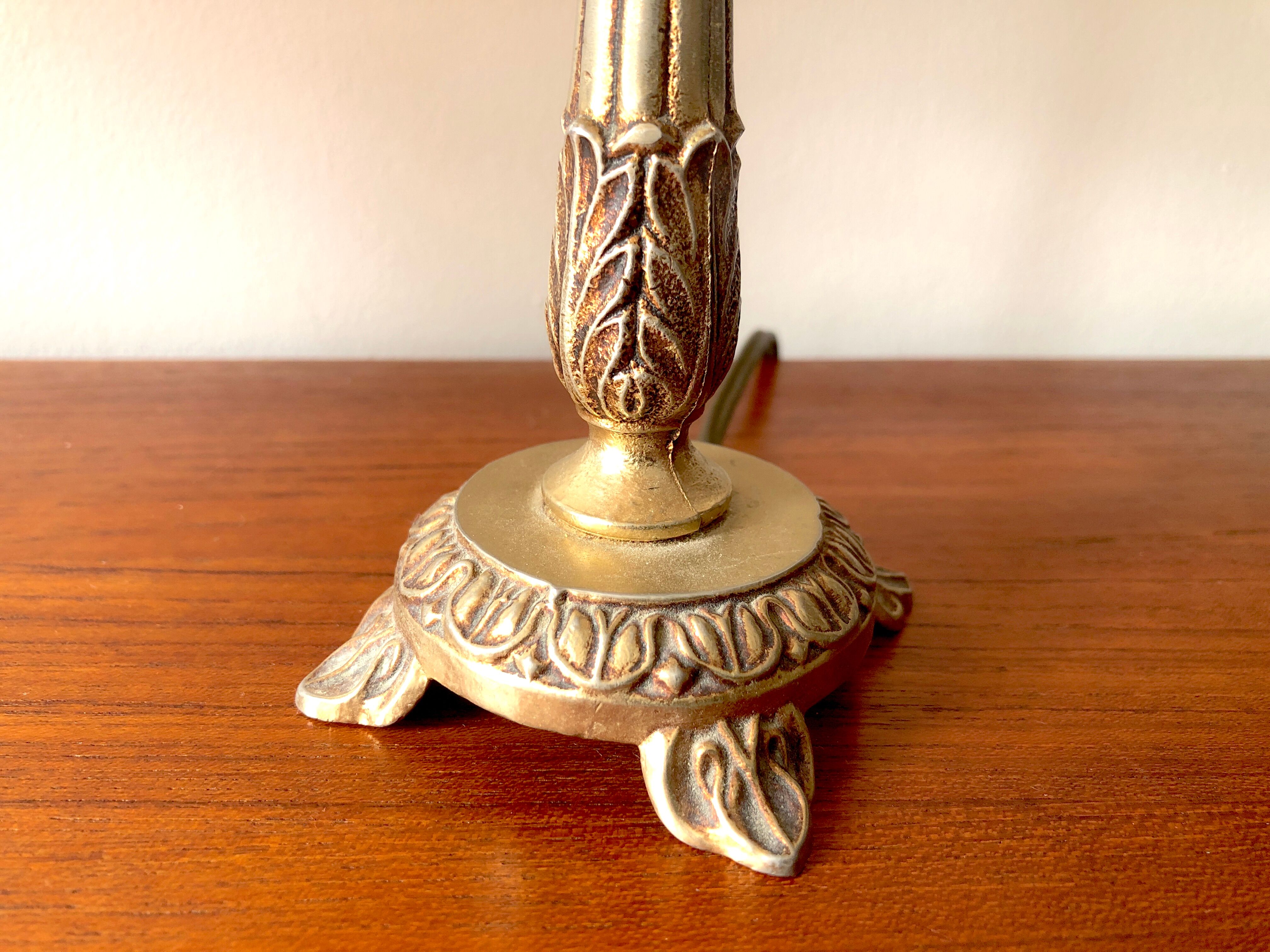 Pair of brass and jute bedside lamps