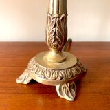 Pair of brass and jute bedside lamps