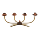 Scandinavian four-branch candlestick in copper and brass, 1950s