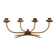 Scandinavian four-branch candlestick in copper and brass, 1950s
