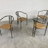 Post modern dining chairs and table, 1980s