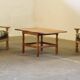 1960s mid-century brutalist Danish coffee table in oak attributed to Kjærnulf