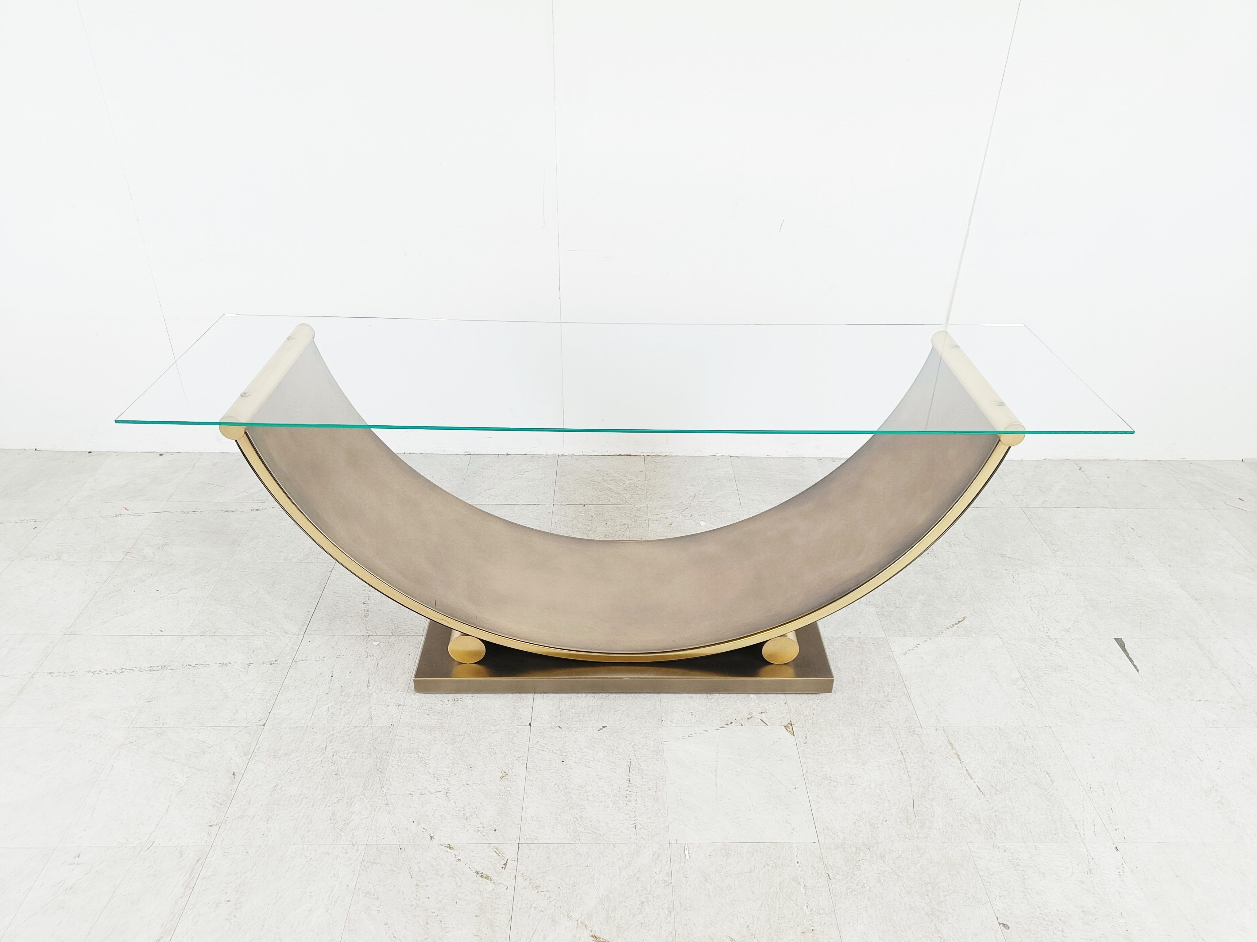Brass console by Belgochrom 1970s