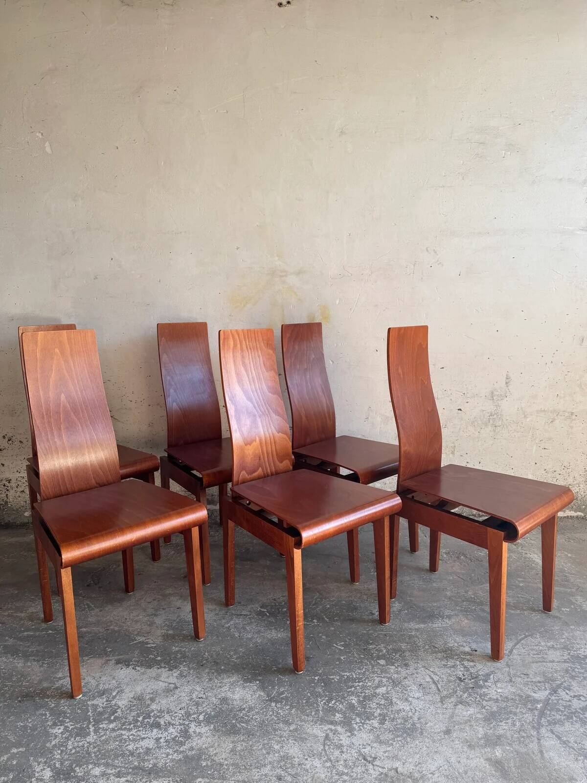 Set of 6 "Molly" chairs by Finazzer (1980s)