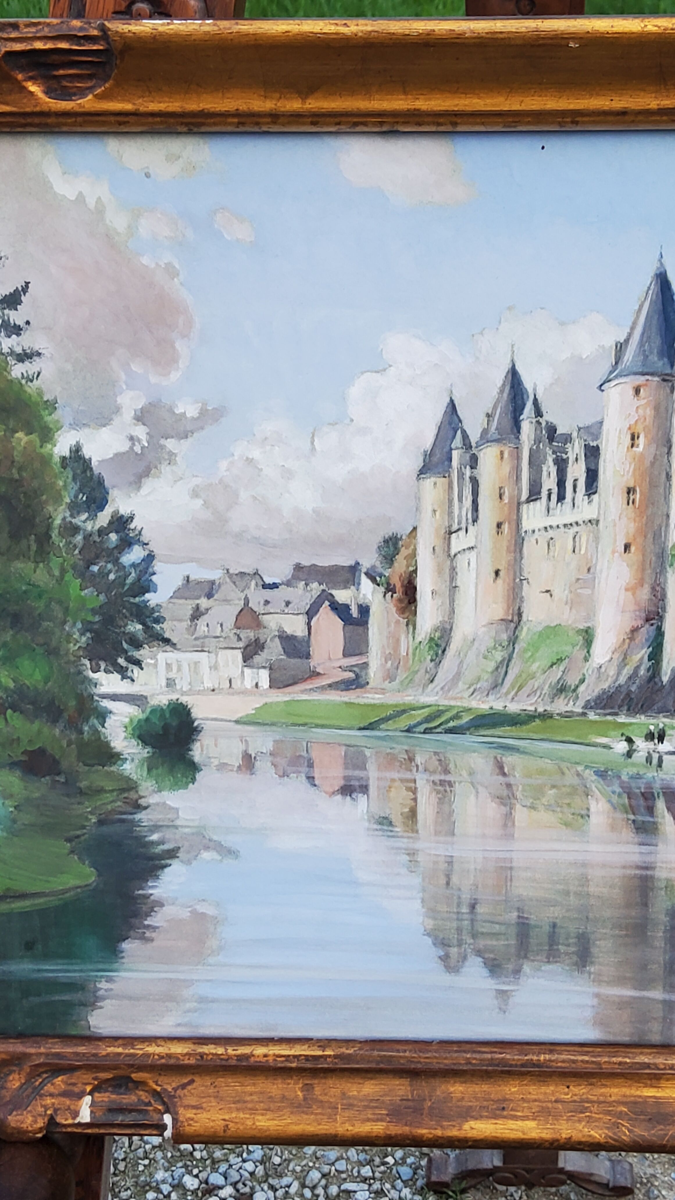 Watercolor Josselin Morbihan Brittany October 1933 CLAUDE MIRBEL