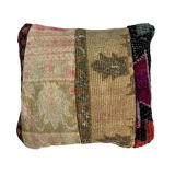 Housse coussin vintage turc patchwork tapis 40x40 cm