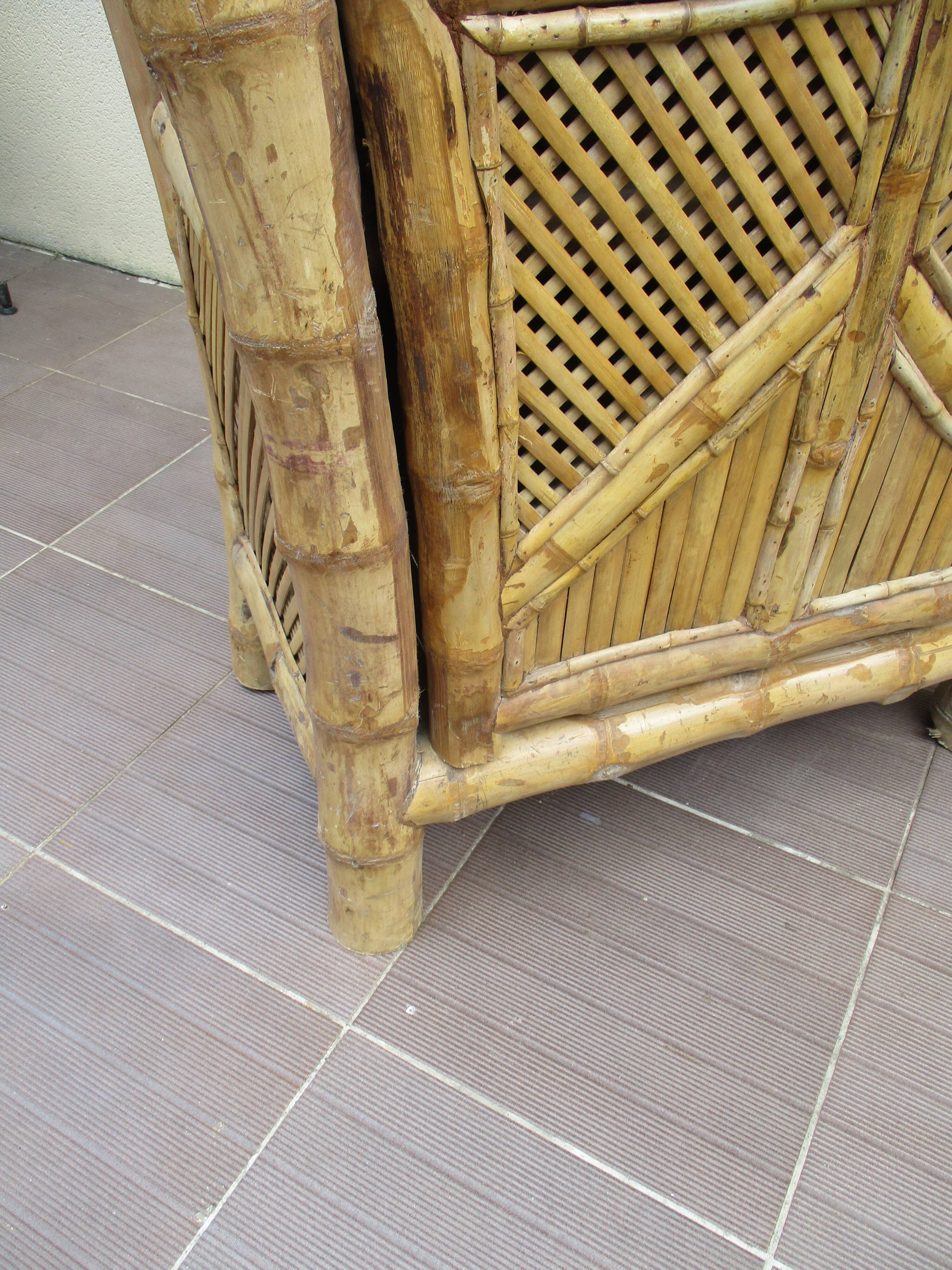 Bamboo and rattan chest of drawers