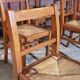 Lot de 8 chaises Reconstruction 1950 Chêne et paille