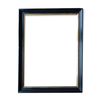 Black lacquered frame Napoleon III leaf 40.8 x 31 cm