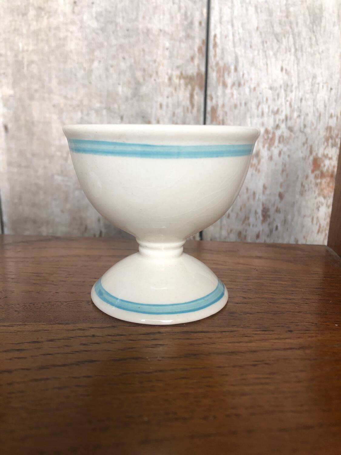 Pair old egg cup carlton ware 1976 ceramic white & blue vintage