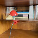 Small mushroom clip-on spotlight, portable night light in red metal