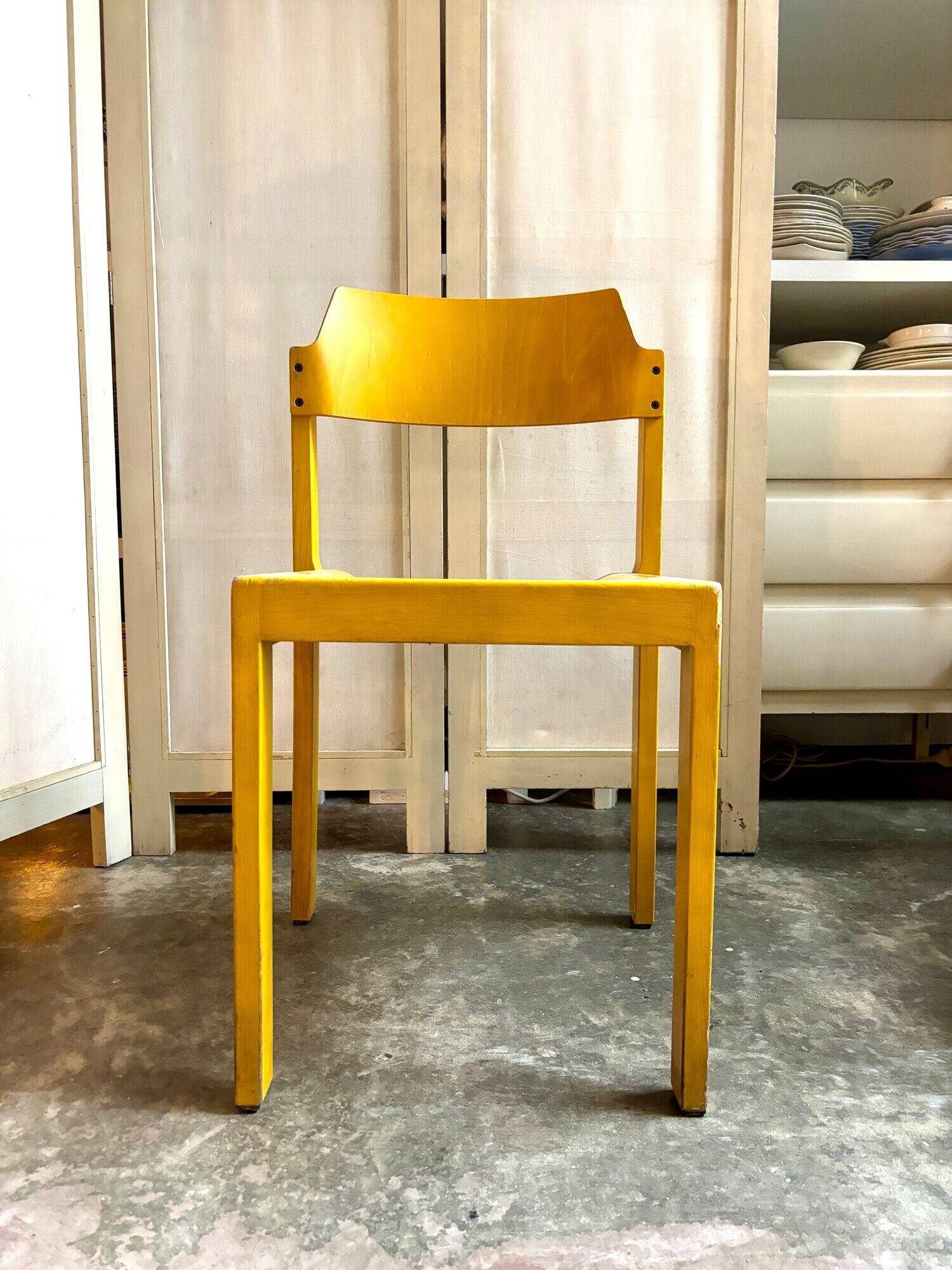 Chaise "Canto" en bois jaune par Schlapp Mobel