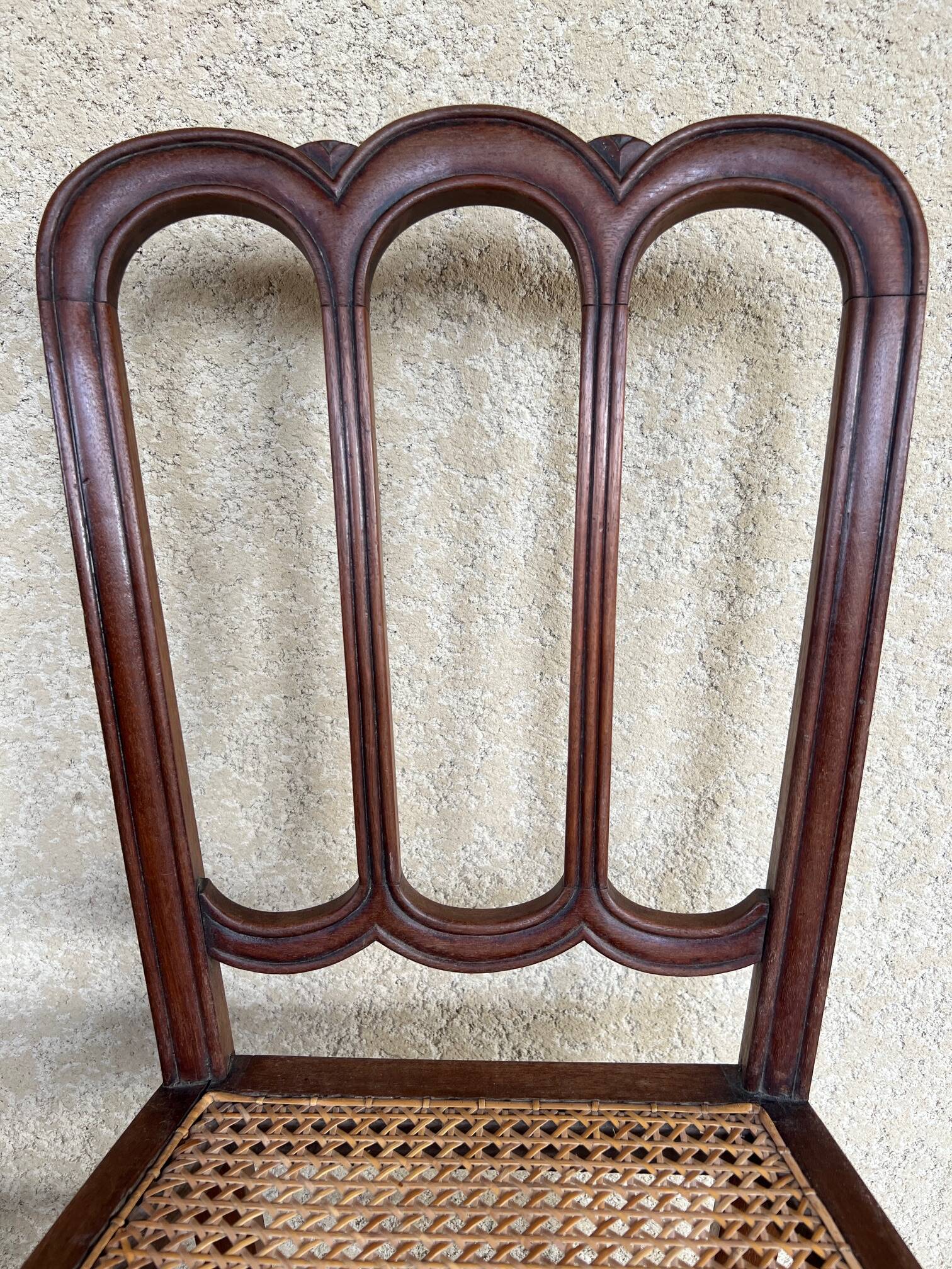 Pair of late 19th century mahogany bistro chairs