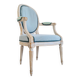 Louis XVI medallion armchair renovated velvet