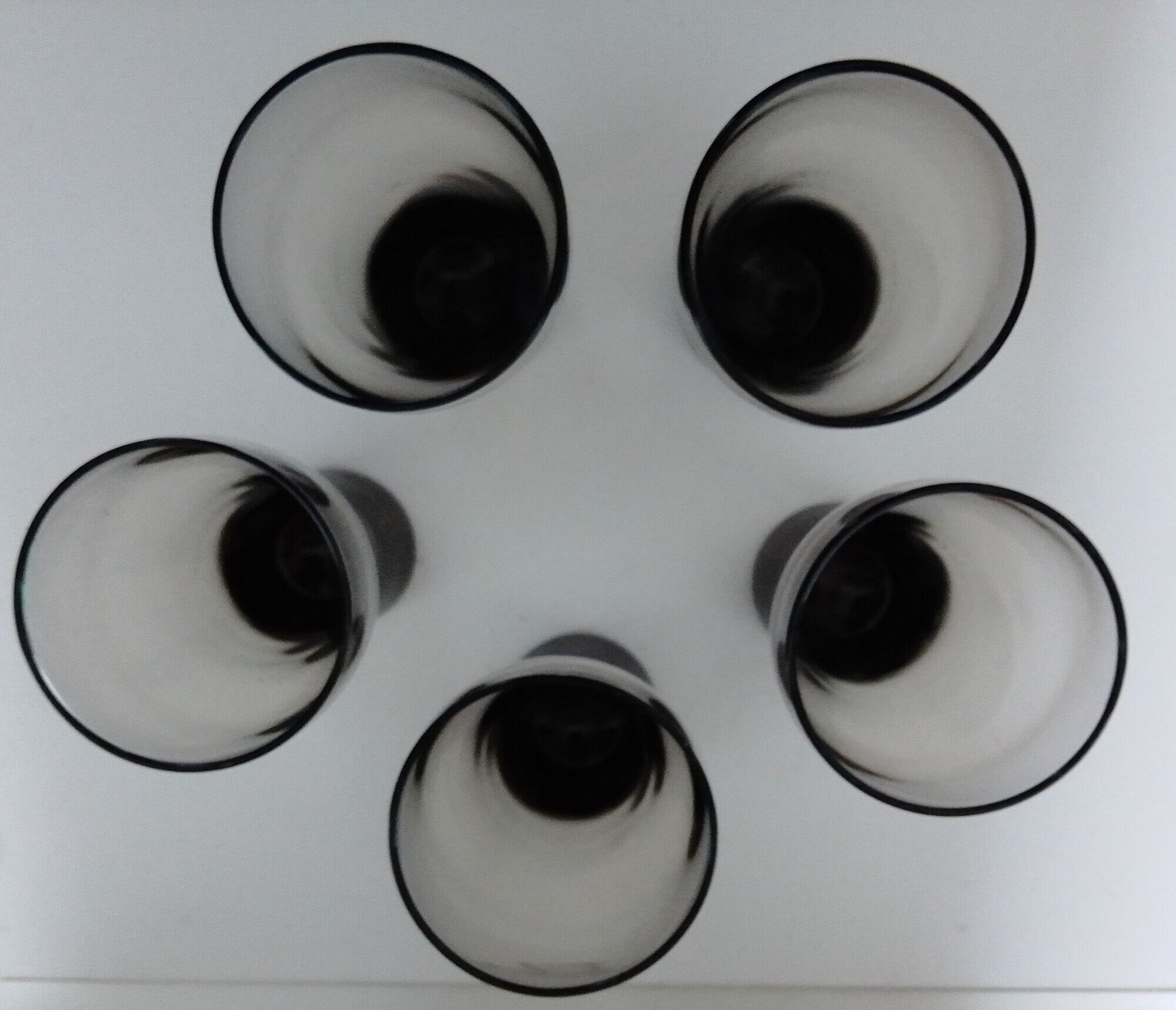 Set of 5 smoked glass soda glasses