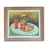 Still life painting pitcher and fruit