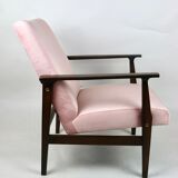 Fauteuil en velours rose années 1970