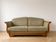 Vintage retro canapé in wood and beige fabric