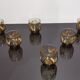 Set of 6 vintage Arcopal glasses in smoked glass country décor "ear of wheat"