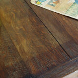 Old rustic wooden farmhouse table in 50s
