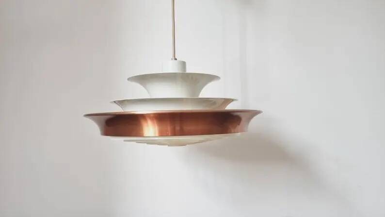 Rare Midcentury Pendant in Style of Louis Poulsen, Denmark, 1970s