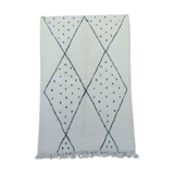 Carpet beni ouarain berber diamond and black peas 140 X 220 cm