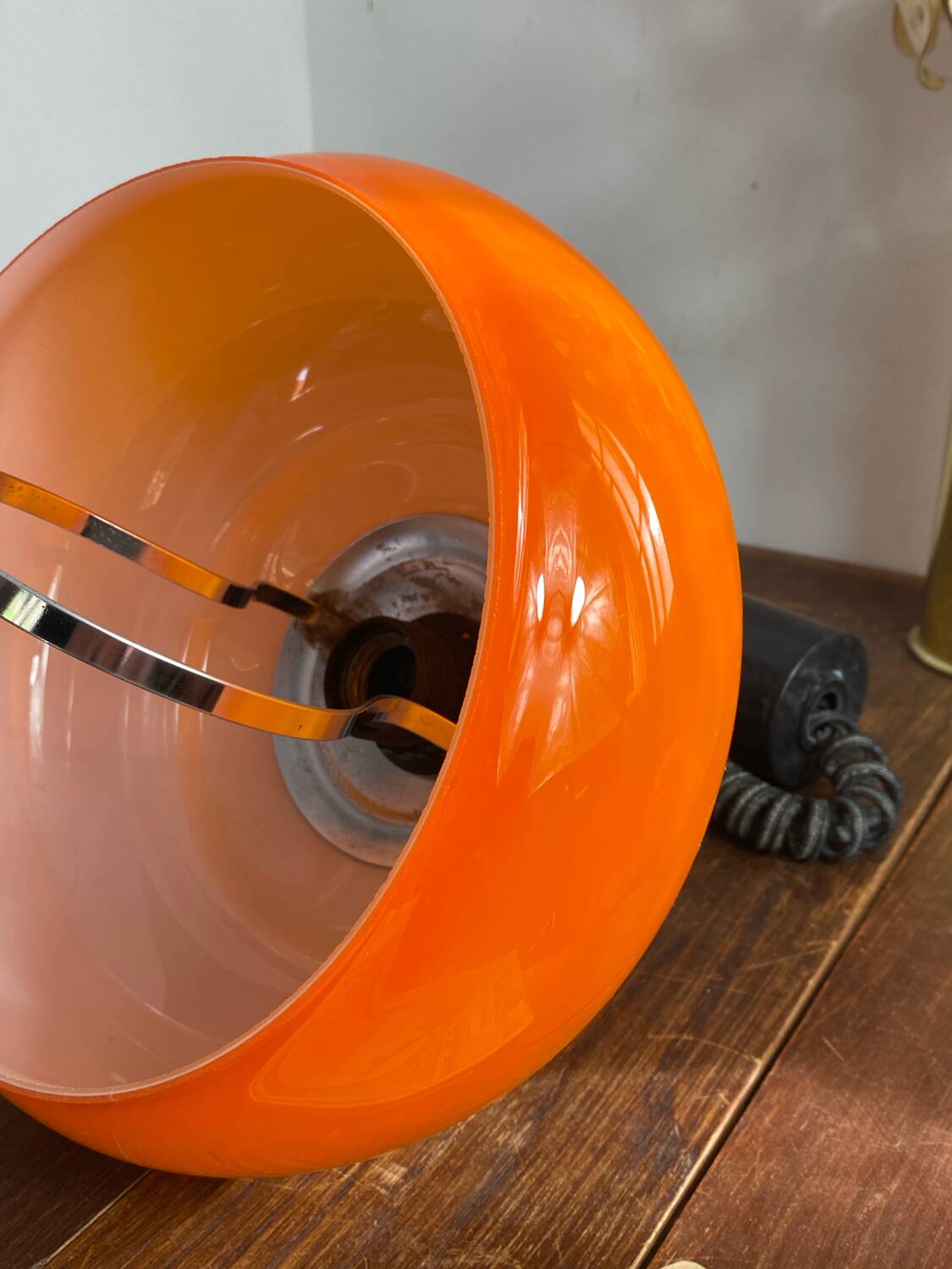 Vintage orange opaline pendant light