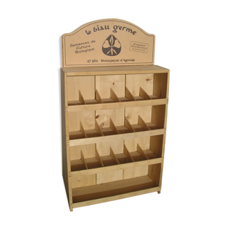 18 compartment wooden store display