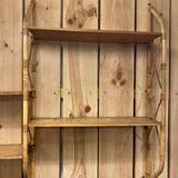 Double shelves murale rattan 1960
