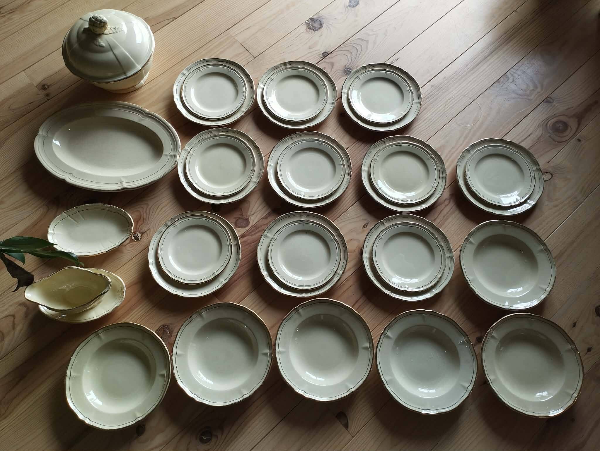 Service de table ancien gien – modèle niderviller – ensemble exceptionnel