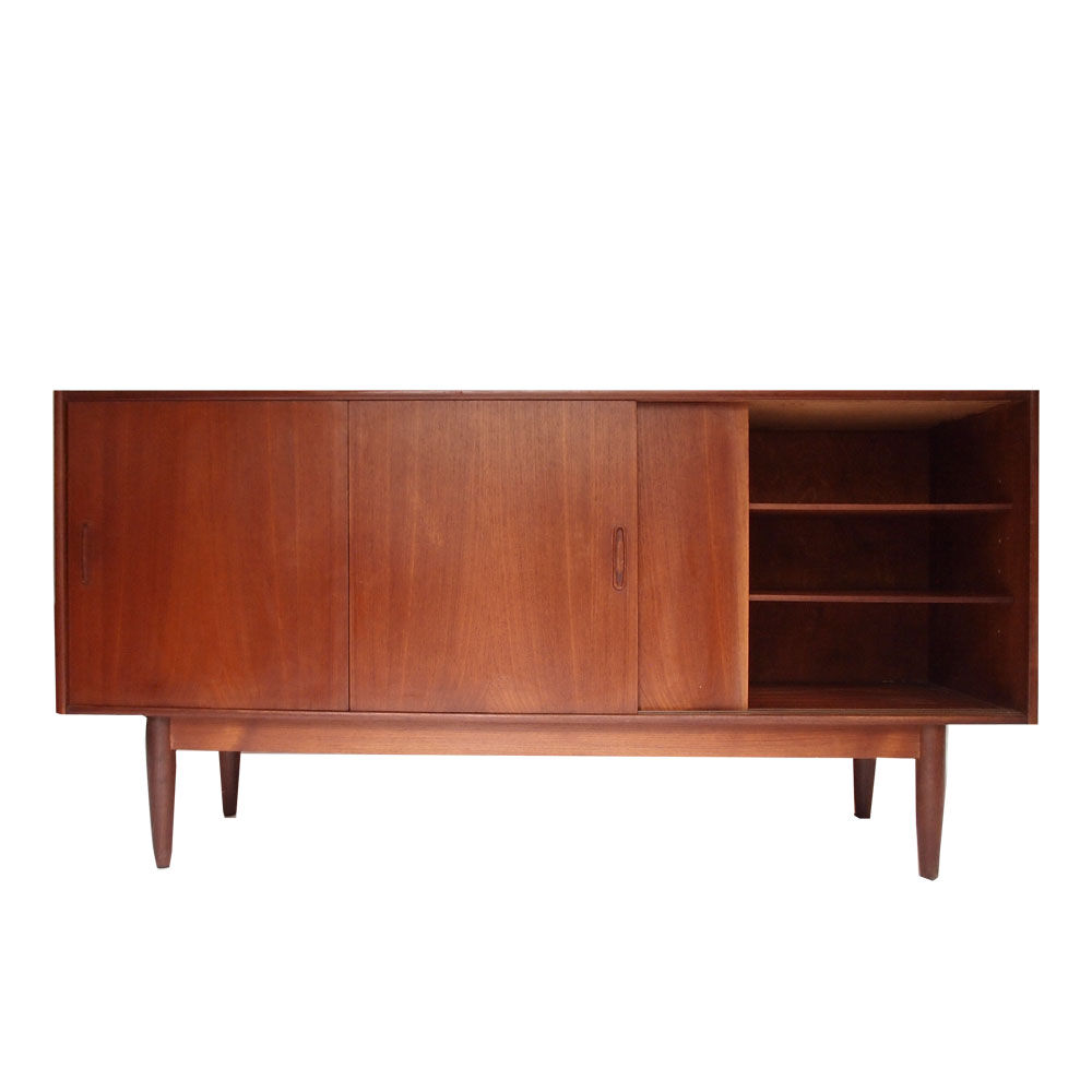 Danish vintage Scandinavian sideboard, sliding doors