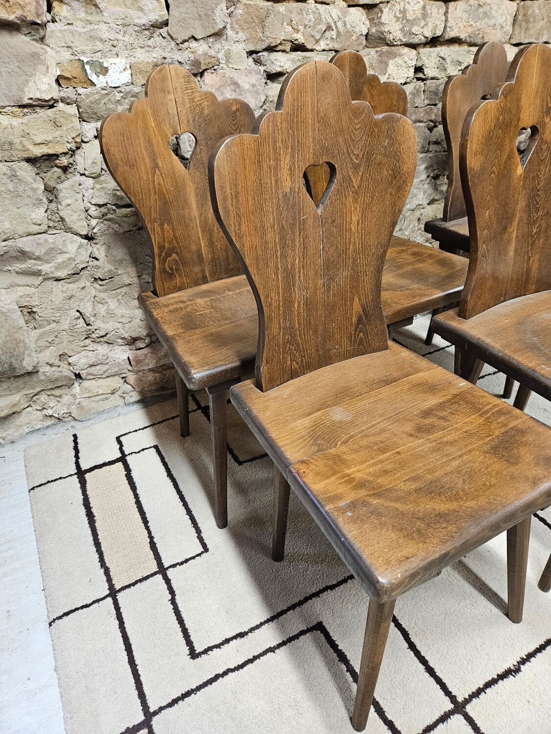 Lot chaises bistrot alsacienne 1960