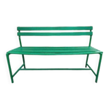 Banc des années 50 en fer et bois