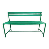 1950s iron and wood bench