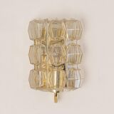 Large amber wall lamp in bubble glass by Helena Tynell, Limburg, Germany.